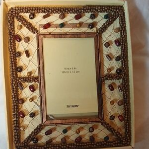 Pier 1 Beaded Brown Photo Frame